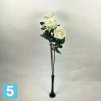 Искусственный букет из 3-х роз Джой бело-зеленые Sensitive Botanic (распустившиеся) 3 шт. 73h в #REGION_NAME_DECLINE_PP#
