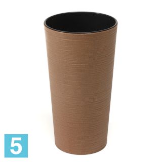 Кашпо с автополивом Lamela Lilia Eco Dluto, натуральное дерево 30-d, 57-h
