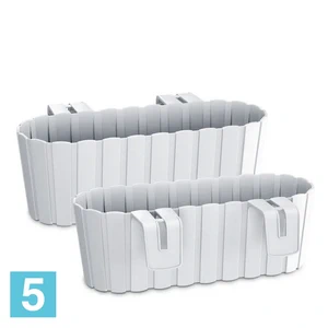 Балконный ящик Prosperplast Boardee Case с креплением, белый 21,2-l, 38,3-w, 13-h