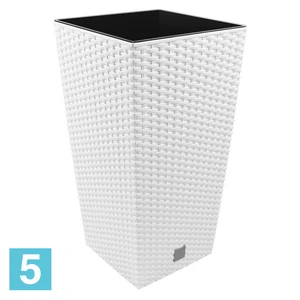 Высокое кашпо Prosperplast RATO SQUARE, белое 40-l, 40-w, 75-h