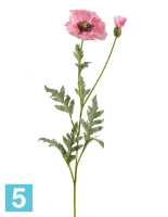 Искусственный цветок для декора Мак восточный розовый TREEZ Collection