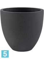 Кашпо Grigio egg pot, антрацит-бетон d-40 h-36 см