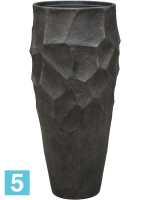 Кашпо Polystone nathan james partner pueter, шампань, со вставкой d-37 h-90 см
