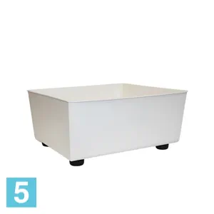 Кашпо на ножках Lamela Saga Eco Recycled, кремовое 28,5-l, 28,5-w, 14-h