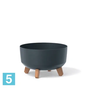 Кашпо Prosperplast GRACIA Low, антрацит 28,5-d, 17,7-h
