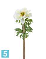 Искусственный цветок для декора Анемон белый д-10 см TREEZ Collection