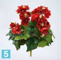 Искусственный цветок для декора Бегония цветущая 30h красный ( куст 9 цветков без кашпо) в #REGION_NAME_DECLINE_PP#