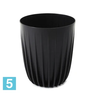 Кашпо Lamela Mira Eco Recycled, черное 25-d, 29,7-h