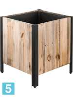 Кашпо Marrone, куб dark flame wood with, металлическое feet l-44 w-44 h-49 см в #REGION_NAME_DECLINE_PP#