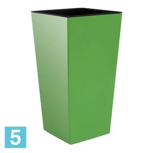 Высокое кашпо Prosperplast URBI SQUARE, оливковое 27-l, 27-w, 50-h