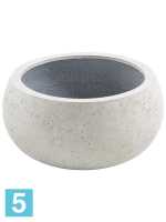 Кашпо Grigio low, шар antique, белое-бетон d-40 h-18 см