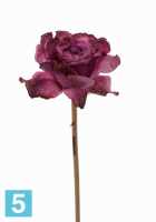Искусственный цветок для декора Роза "Ретро романс" 55h фуксия (распустившаяся)
