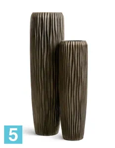 Кашпо TREEZ Effectory Metal Высокий конус Giant Design Wave, чернёная бронза 51-d, 180-h