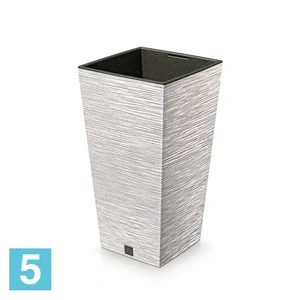 Кашпо Prosperplast FURU Square ECO Wood, белое 39,5-l, 39,5-w, 75,5-h