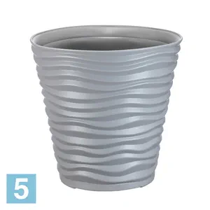 Кашпо IDEA ДЮНА, серое 46-d, 45-h