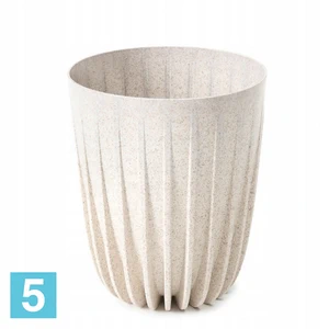 Кашпо Lamela Mira Eco Wood, белое 19-d, 22,6-h