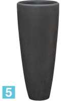 Кашпо Polystone plain partner, дымчатое, со вставкой d-50 h-120 см