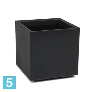 Кашпо на колесиках Lamela KARO Eco Recycled Beton, черное 40-l, 40-w, 40-h