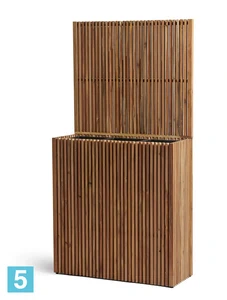 Кашпо TREEZ Effectory Timberline Высокий дивайдер со стенкой, тёмное дерево 86-l, 33-w, 165-h