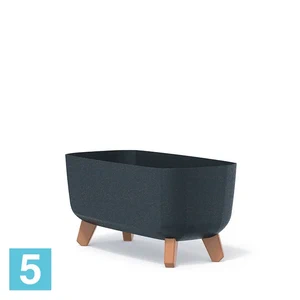Кашпо Prosperplast GRACIA Case ECO Wood, антрацит 39-l, 19,5-w, 18,7-h