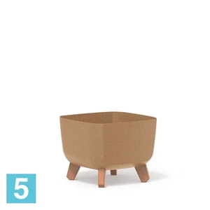 Кашпо Prosperplast GRACIA Square ECO Wood, коричневое 24-l, 24-w, 18,7-h