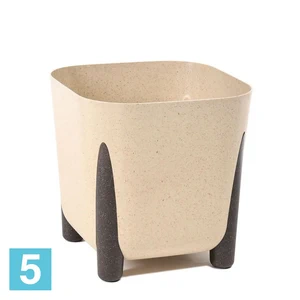 Кашпо Lamela Frida Eco Wood квадратное, песочное 36-l, 35,6-w, 32-h