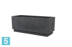 Балконный ящик Plastecnic NATURALIA, темно-серый 98,5-l, 40-w, 39-h