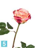 Искусственный цветок для декора Роза Верди нежно-персиковая с темно-малиновым TREEZ Collection в #REGION_NAME_DECLINE_PP#