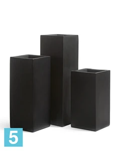 Кашпо TREEZ Effectory Black Stone Высокий куб, антрацит 31-l, 31-w, 97-h