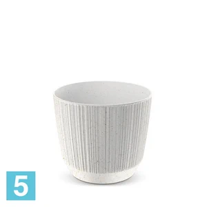 Кашпо Prosperplast RYFO ECO Wood, белое 10,7-d, 9,1-h