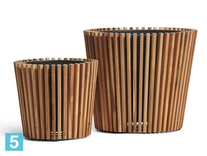 Кашпо TREEZ Effectory Timberline Конус, тёмное дерево 52-d, 45-h