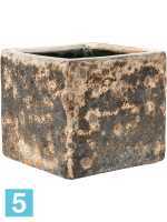 Кашпо Lava, куб relic rust, металлическое (glazed inside) l-22 w-22 h-20 см