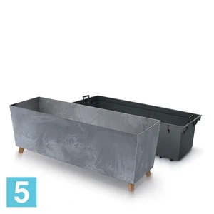Кашпо Prosperplast URBI CASE BETON EFFECT N, темно-серое 77-l, 23,5-w, 30-h