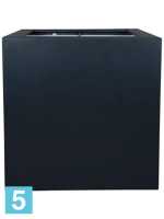 Кашпо Polycube, антрацит, квадратное l-120 w-120 h-120 см