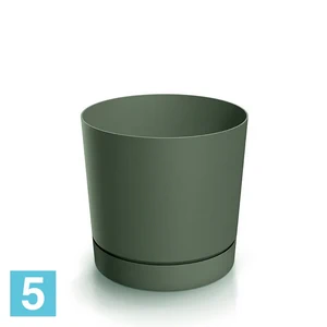 Кашпо Prosperplast TUBO P с поддоном, зеленое 29-d, 28,3-h