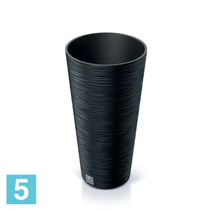 Кашпо Prosperplast FURU Slim, антрацит 25-d, 48-h
