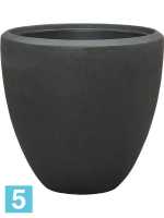 Кашпо Polystone plain couple, дымчатое, со вставкой d-50 h-50 см