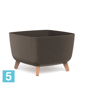 Кашпо Prosperplast GRACIA Square ECO Wood, кофе 39-l, 39-w, 27-h