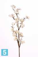 Искусственный цветок для декора Сакура ветка цветущая 104h белая