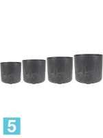 Кашпо Artstone celine pot, черное (набор 4 шт) d-20 h-18 см
