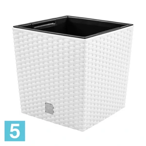 Кашпо с автополивом Prosperplast RATO LOW, белое 40-l, 40-w, 41-h