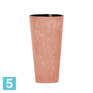 Кашпо Prosperplast TUBUS SLIM Beton Effect, терракотовое 30-d, 57-h