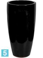 Кашпо Plain partner, черное shiny d-36 h-70 см