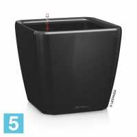 Кашпо с автополивом Lechuza Quadro, черное 21-l, 21-w, 20-h