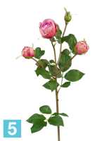 Искусственный цветок для декора Роза Пале-Рояль ветвь малиново-розовая TREEZ Collection в Москве