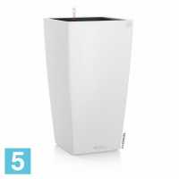 Кашпо с автополивом Lechuza Cubico Color, белое 30-l, 30-w, 56-h