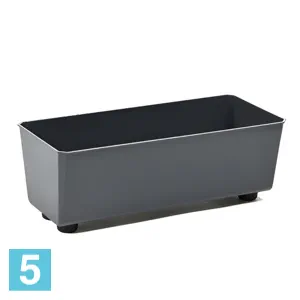 Кашпо на ножках Lamela Saga Eco Recycled, антрацит 37,5-l, 17-w, 14-h