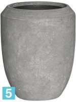 Кашпо Polystone coated plain coppa, сырое серое, со вставкой d-45 h-55 см