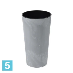 Кашпо Lamela Lilia Eco Recycled Beton, серый бетон 25-d, 47-h