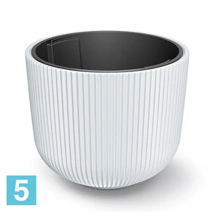 Кашпо Prosperplast MILLY круглое, белое 46,9-d, 38,5-h